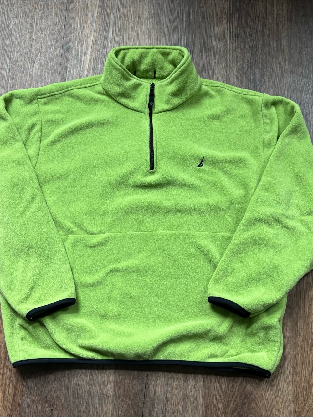 Nautica Men's Light Green 1/4 Zip Fleece Pullover